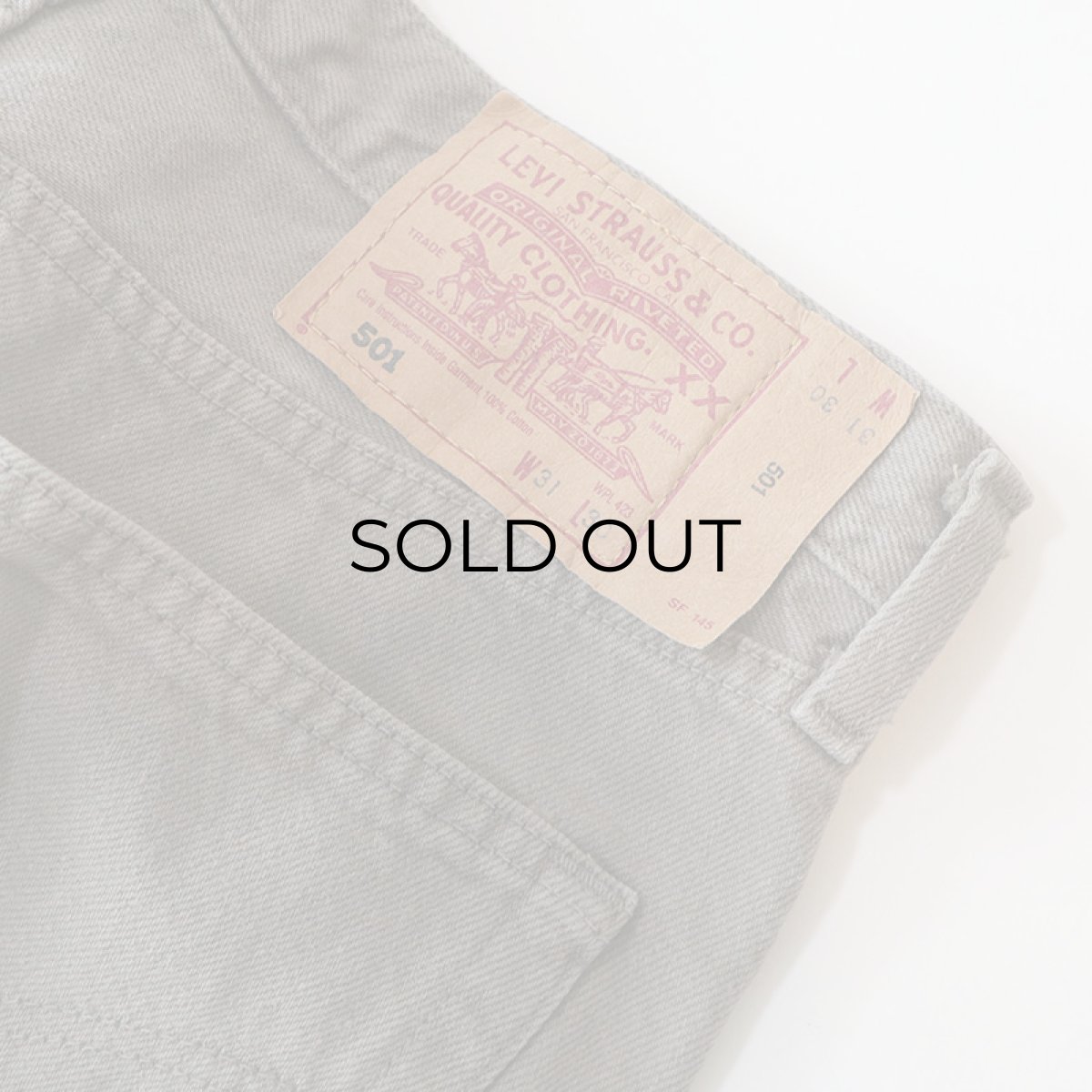 画像7: LEVI'S 501 OVER DYED DENIM PANTS "made in USA" 【Gray Beige  W31 程度】 (7)