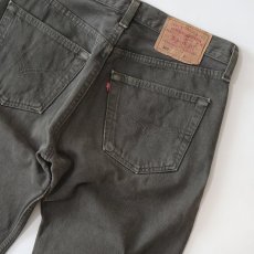 画像7: LEVI'S 501 OVER DYED DENIM PANTS "made in USA" 【Olive Charcoal  W31 程度】 (7)