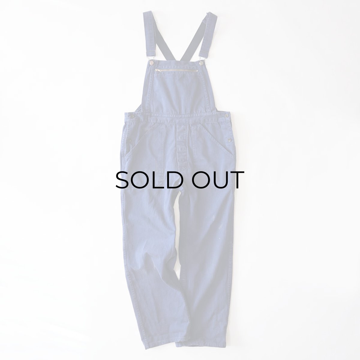 画像1: OLD GERMAN MILITARY COTTON HERRINGBONE TWILL OVERALL (1)