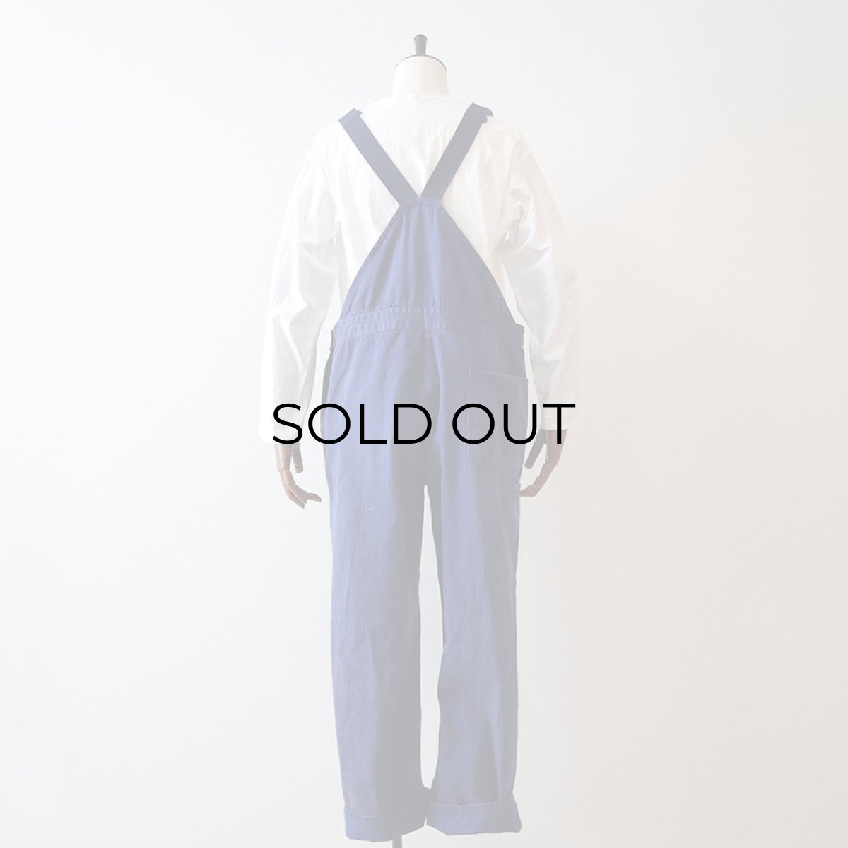 画像13: OLD GERMAN MILITARY COTTON HERRINGBONE TWILL OVERALL (13)