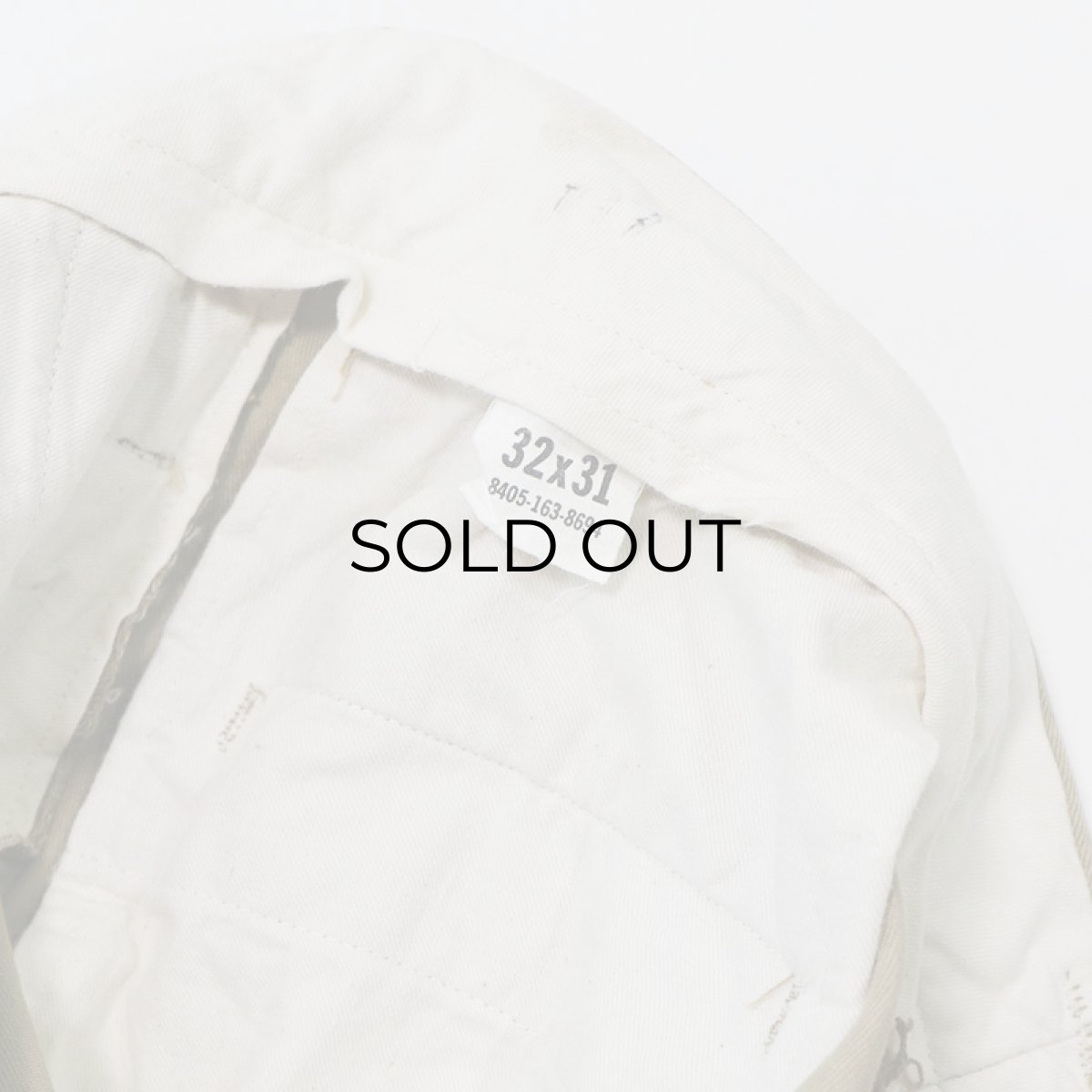 画像9: 60's US MILITARY COTTON KHAKI TROUSERS 【W32 x L25.5 程度】 (9)