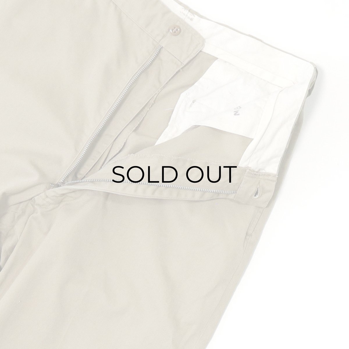画像4: 60's US MILITARY COTTON KHAKI TROUSERS 【W32 x L25.5 程度】 (4)