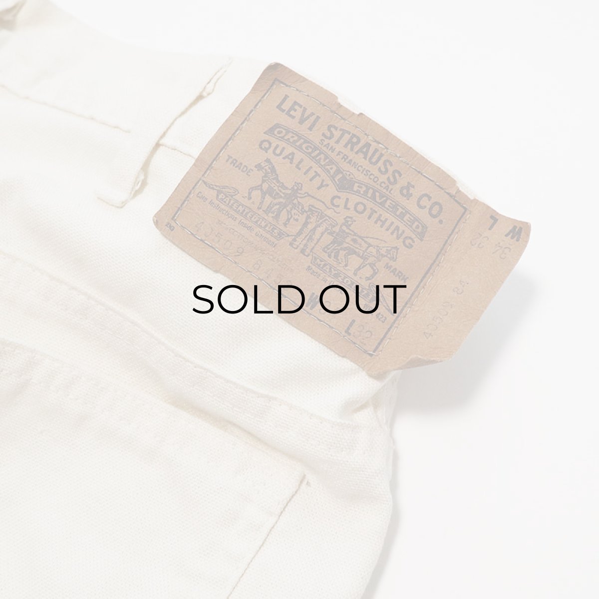 画像11: 80's LEVI'S 509 WHITE HOPSACK STRAIGHT PANTS "made in USA" 【W34 x L32 程度】 (11)