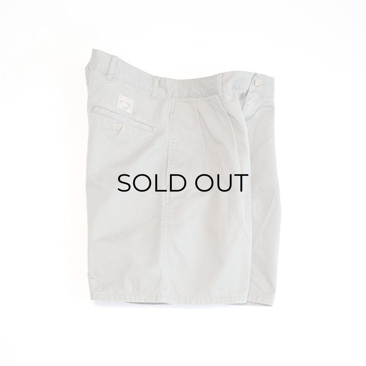 画像2: 90's Polo by Ralph Lauren "POLO CHINO" COTTON TWILL TUCK SHORTS【W37 程度】 (2)