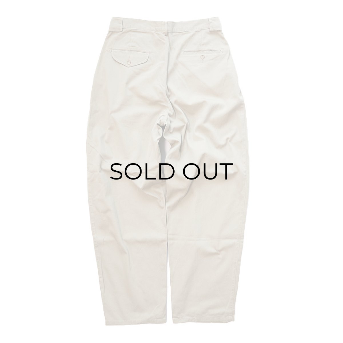 画像2: 80's UNKNOWN BRAND COTTON TWILL TUCK PANTS【W31 x L30 程度】 (2)
