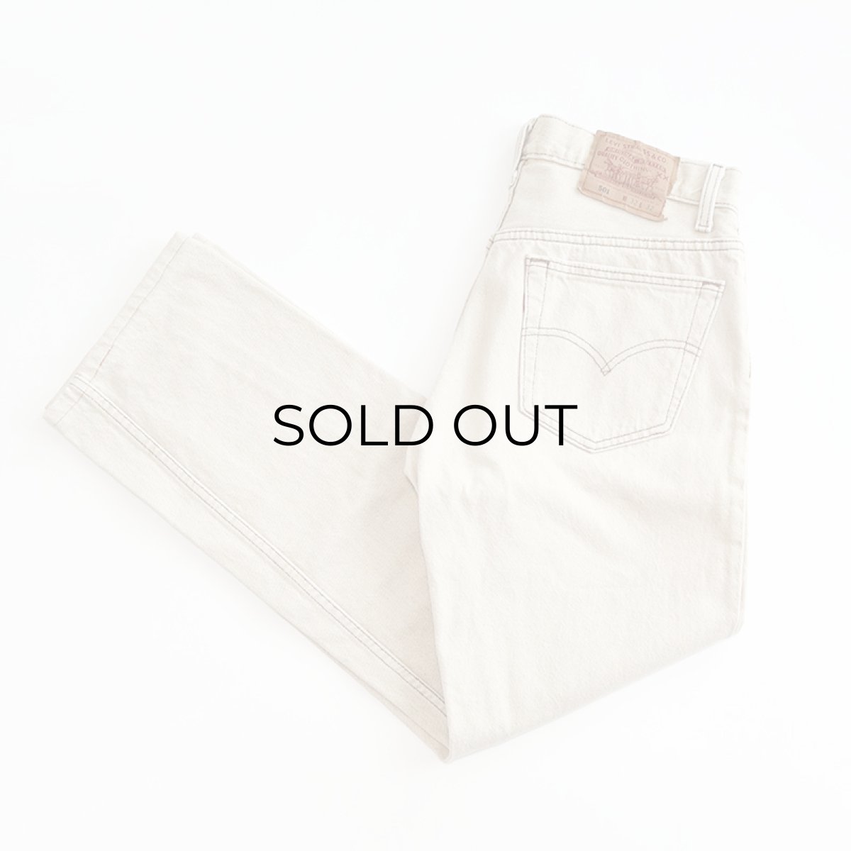 画像1: LEVI'S 501 BEIGE DENIM PANTS "made in USA" 【W31 x L29 程度】 (1)