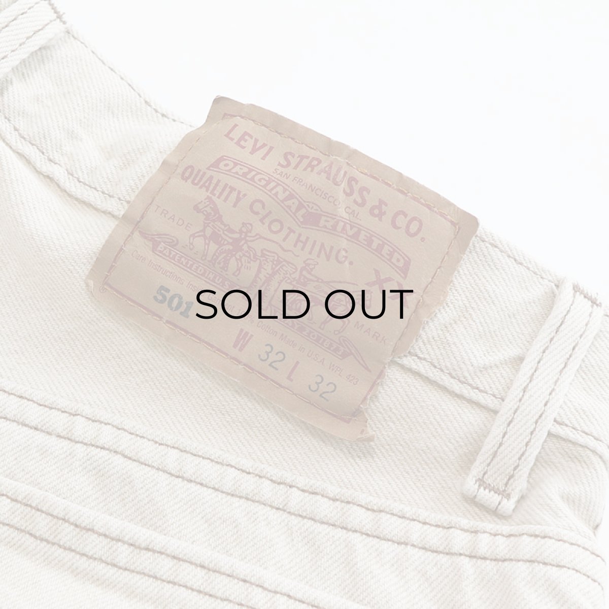 画像8: LEVI'S 501 BEIGE DENIM PANTS "made in USA" 【W31 x L29 程度】 (8)