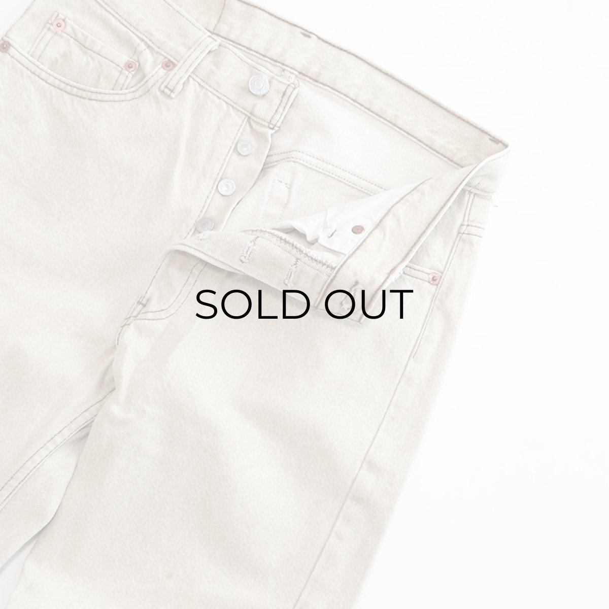 画像4: LEVI'S 501 BEIGE DENIM PANTS "made in USA" 【W31 x L29 程度】 (4)