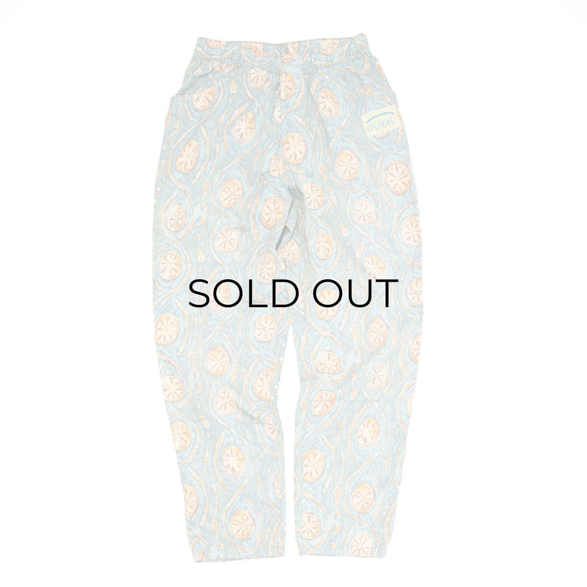 画像2: 80's OXBOW COTTON ALL OVER PATTERN EASY BEACH PANTS "MADE IN FRANCE" (2)