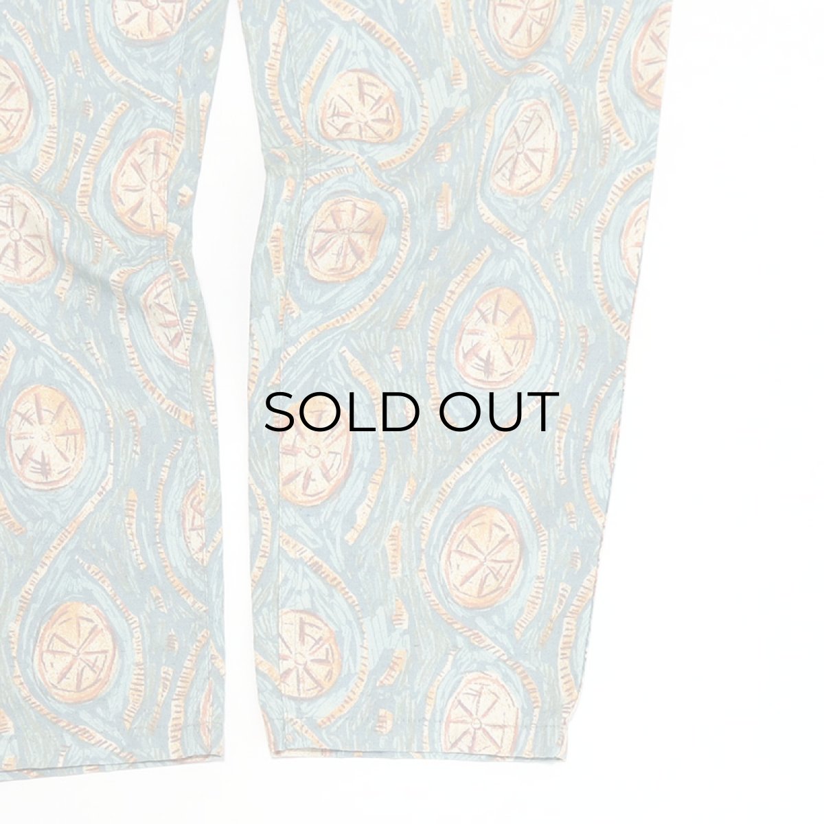 画像8: 80's OXBOW COTTON ALL OVER PATTERN EASY BEACH PANTS "MADE IN FRANCE" (8)