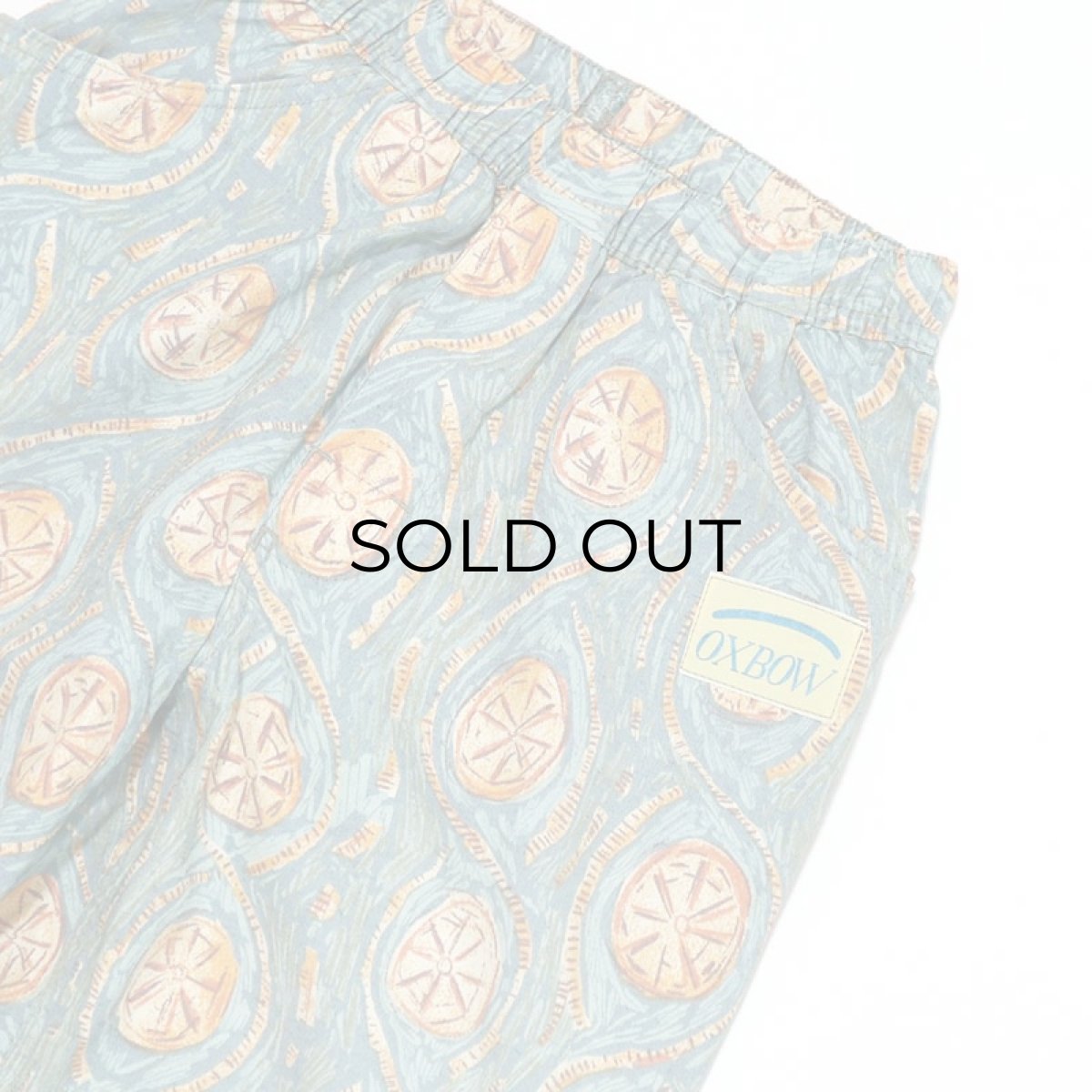 画像5: 80's OXBOW COTTON ALL OVER PATTERN EASY BEACH PANTS "MADE IN FRANCE" (5)