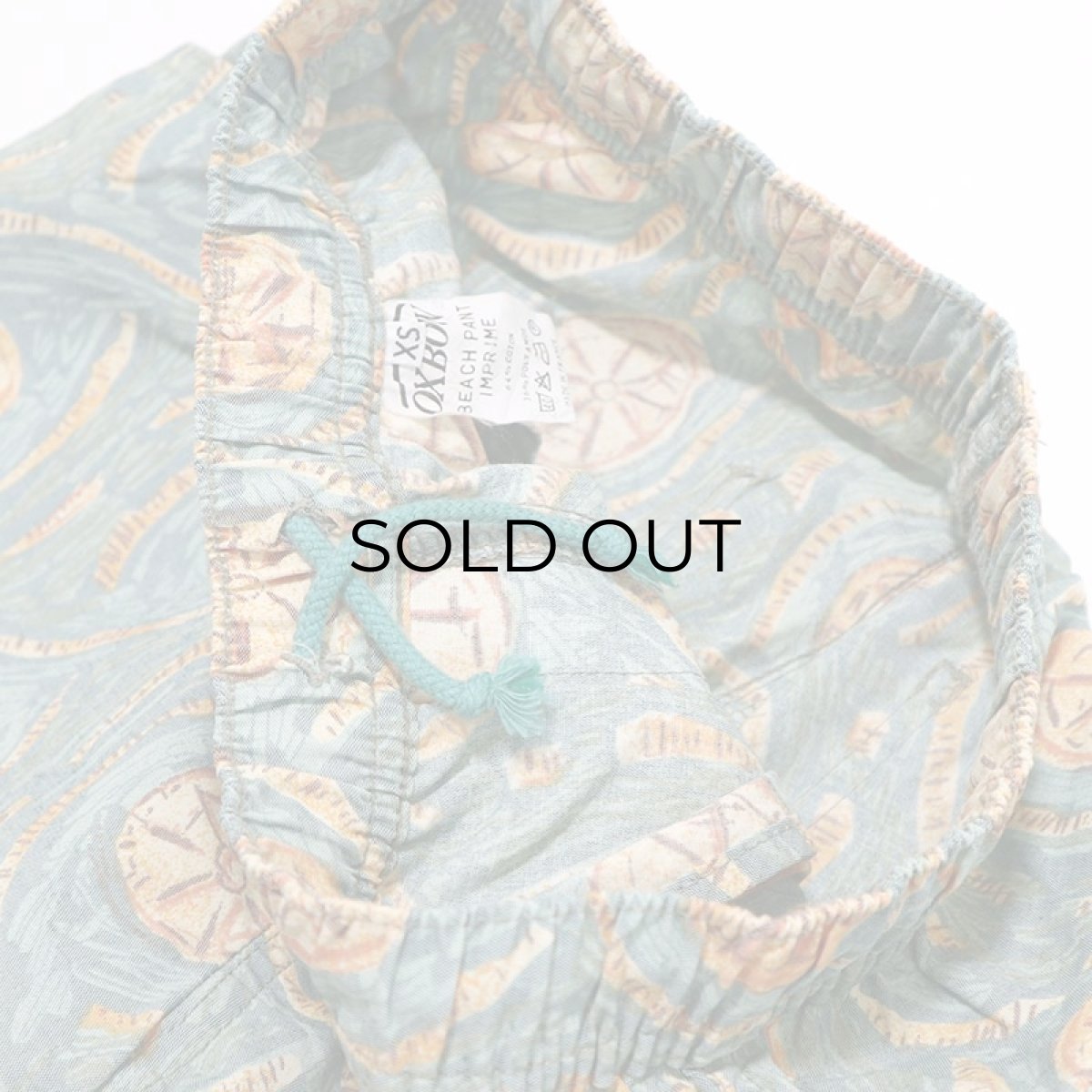 画像7: 80's OXBOW COTTON ALL OVER PATTERN EASY BEACH PANTS "MADE IN FRANCE" (7)