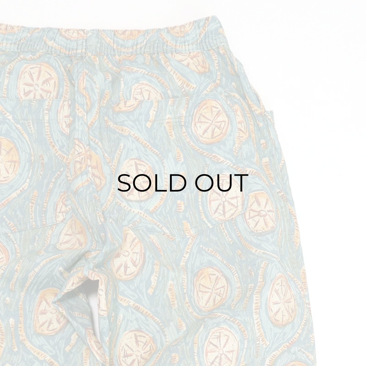 画像10: 80's OXBOW COTTON ALL OVER PATTERN EASY BEACH PANTS "MADE IN FRANCE" (10)