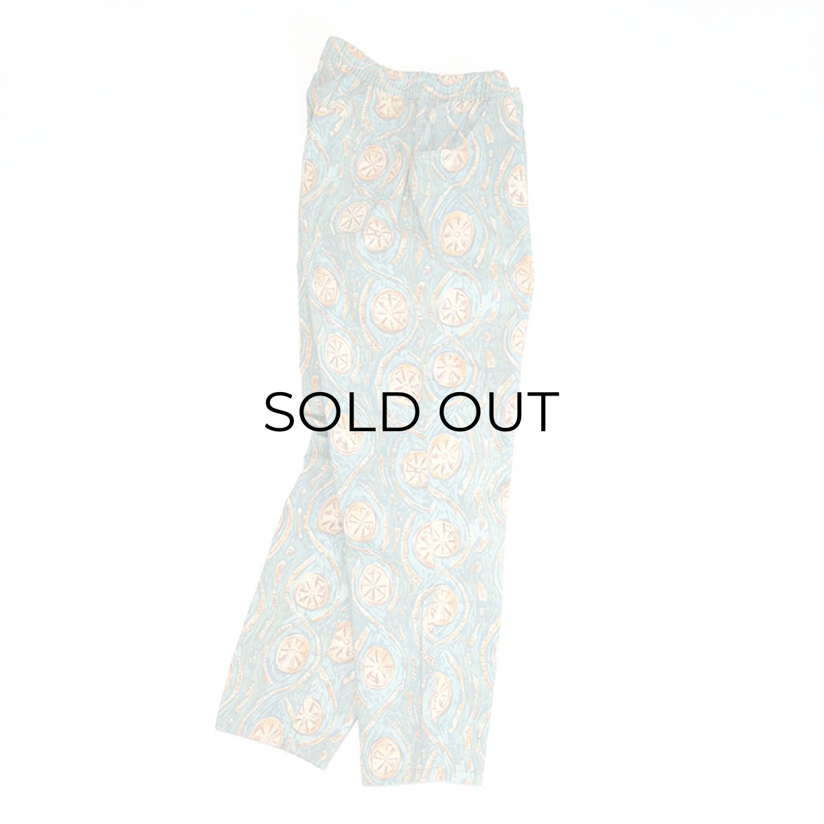 画像3: 80's OXBOW COTTON ALL OVER PATTERN EASY BEACH PANTS "MADE IN FRANCE" (3)