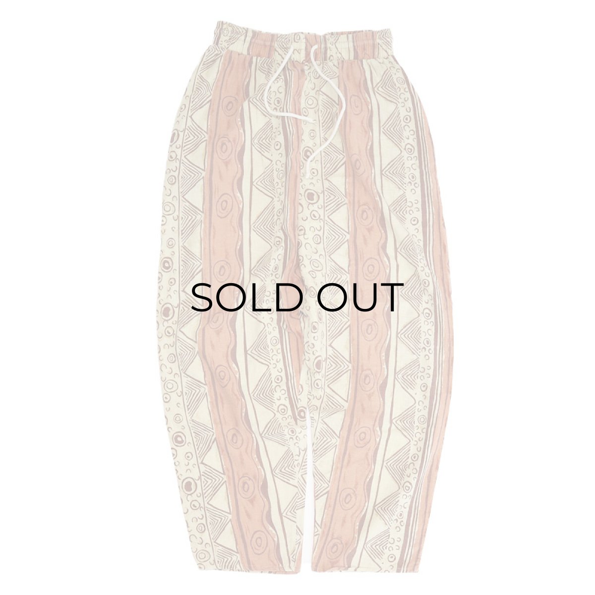 画像2: 80's UNKNOWN BRAND COTTON ALL OVER PATTERN EASY BEACH PANTS "MADE IN TURKEY" (2)