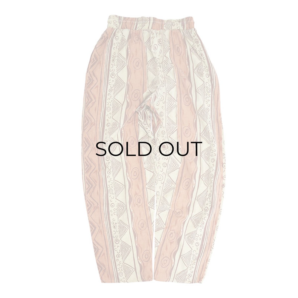 画像4: 80's UNKNOWN BRAND COTTON ALL OVER PATTERN EASY BEACH PANTS "MADE IN TURKEY" (4)