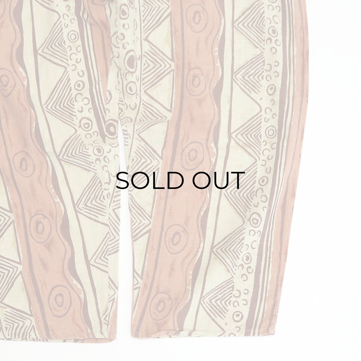 画像6: 80's UNKNOWN BRAND COTTON ALL OVER PATTERN EASY BEACH PANTS "MADE IN TURKEY" (6)