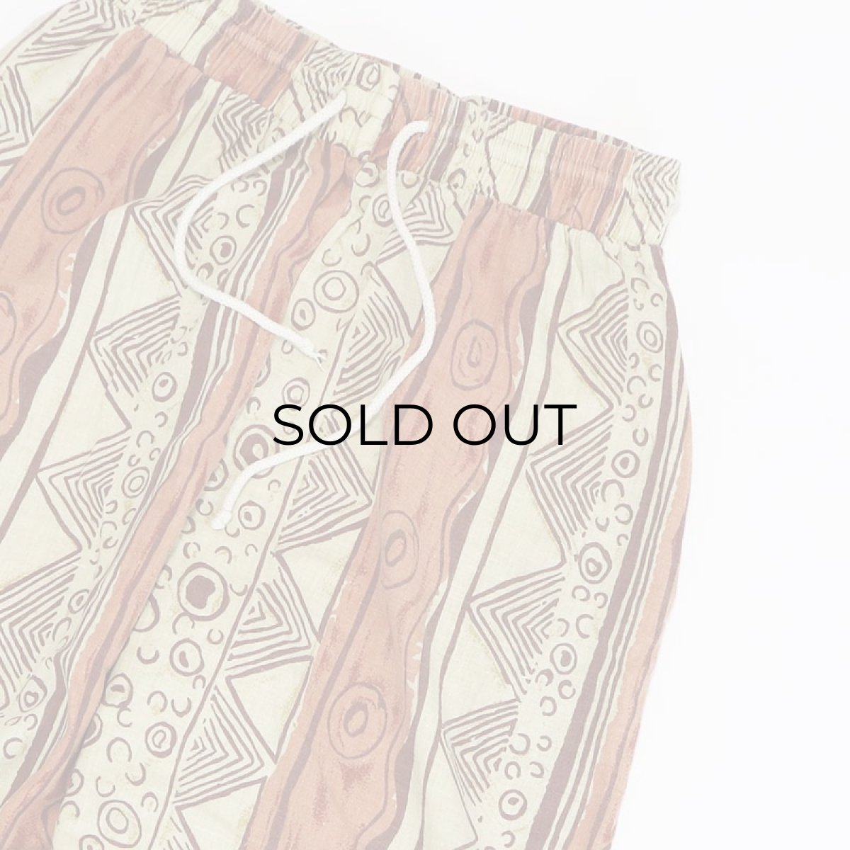 画像5: 80's UNKNOWN BRAND COTTON ALL OVER PATTERN EASY BEACH PANTS "MADE IN TURKEY" (5)