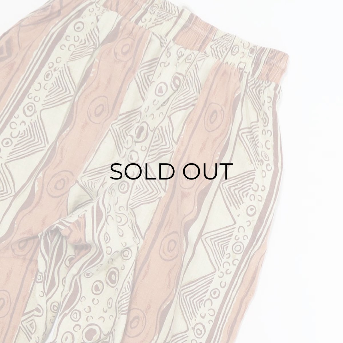 画像8: 80's UNKNOWN BRAND COTTON ALL OVER PATTERN EASY BEACH PANTS "MADE IN TURKEY" (8)