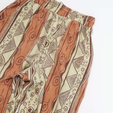 画像8: 80's UNKNOWN BRAND COTTON ALL OVER PATTERN EASY BEACH PANTS "MADE IN TURKEY" (8)