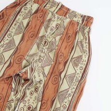 画像8: 80's UNKNOWN BRAND COTTON ALL OVER PATTERN EASY BEACH PANTS "MADE IN TURKEY" (8)