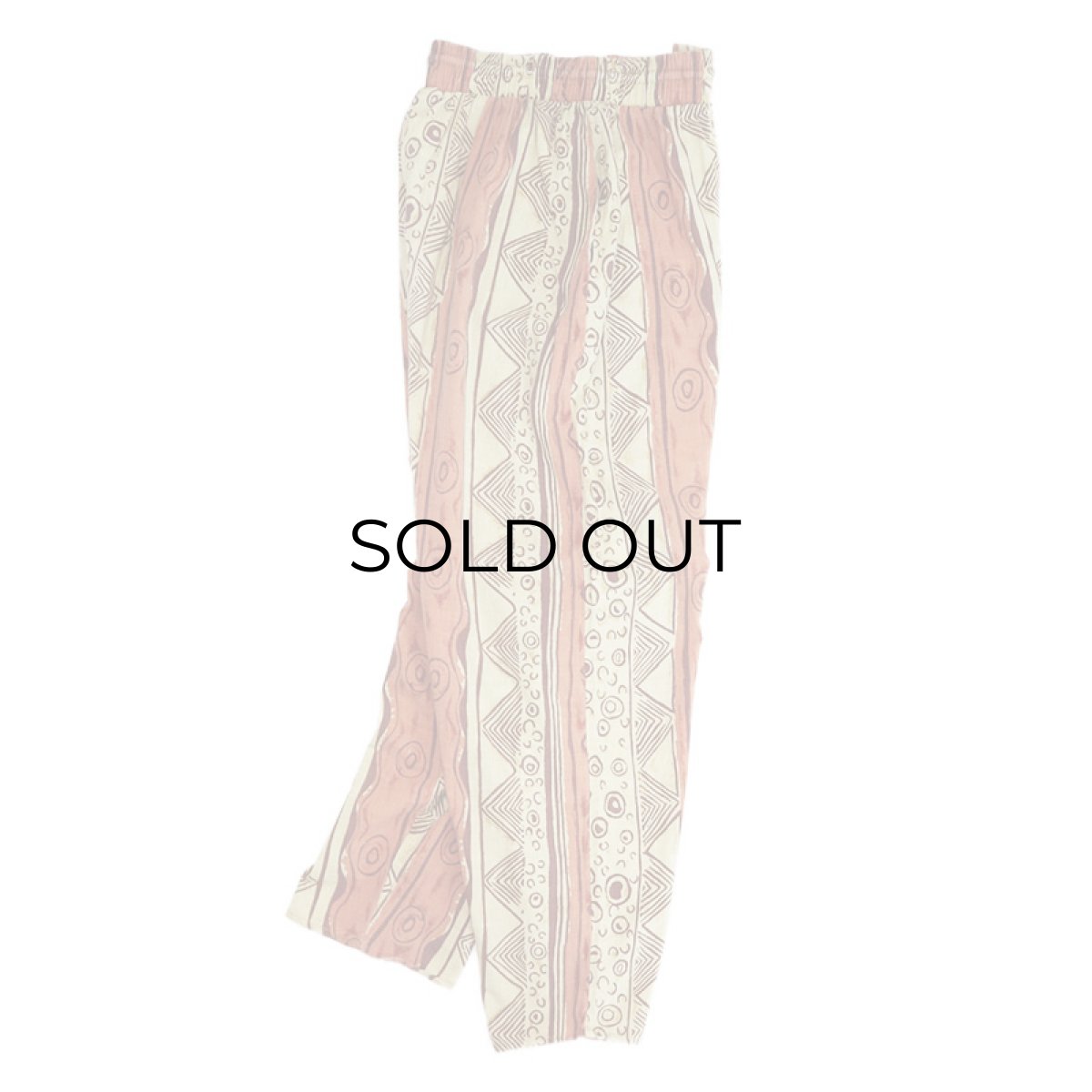 画像3: 80's UNKNOWN BRAND COTTON ALL OVER PATTERN EASY BEACH PANTS "MADE IN TURKEY" (3)