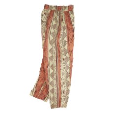 画像3: 80's UNKNOWN BRAND COTTON ALL OVER PATTERN EASY BEACH PANTS "MADE IN TURKEY" (3)