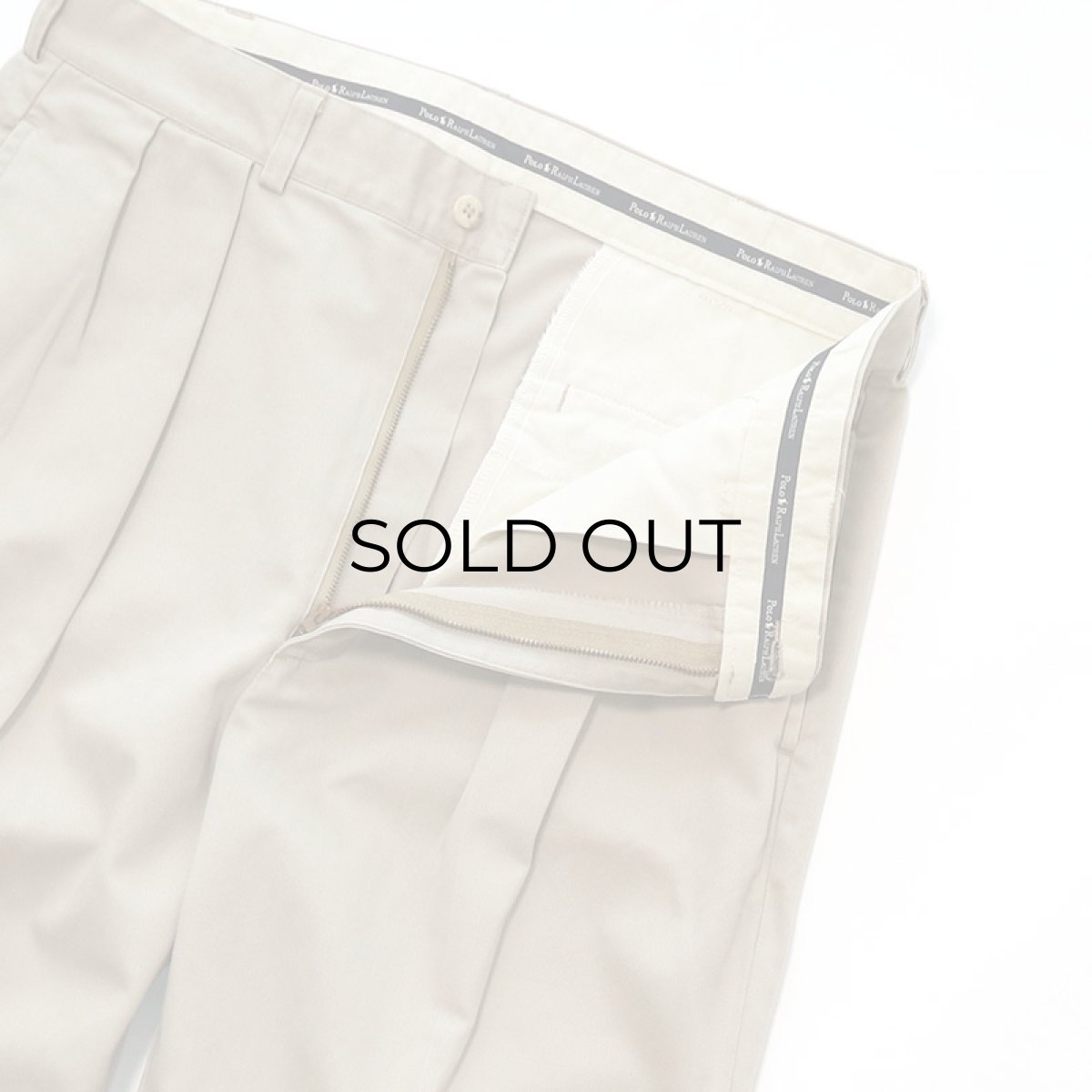 画像4: 90's Polo by Ralph Lauren "POLO CHINO" COTTON TWILL TUCK PANTS "MADE IN CANADA"【W36 x L29.5 程度】 (4)