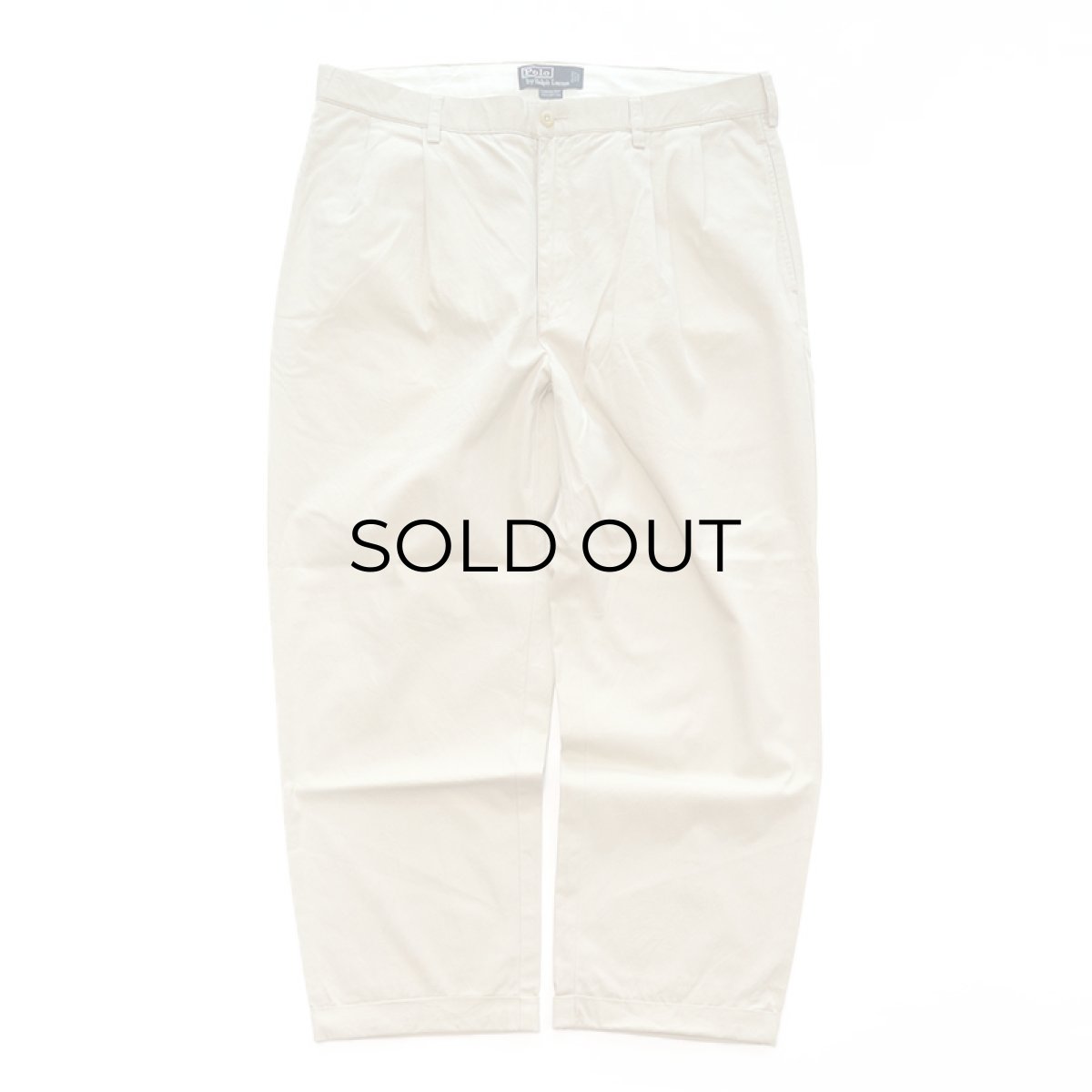 画像1: Polo by Ralph Lauren Lt.Oz. COTTON TWILL TUCK PANTS【W37 x L28 程度】 (1)