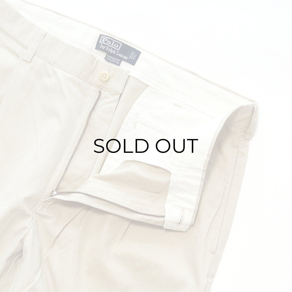 画像4: Polo by Ralph Lauren Lt.Oz. COTTON TWILL TUCK PANTS【W37 x L28 程度】 (4)