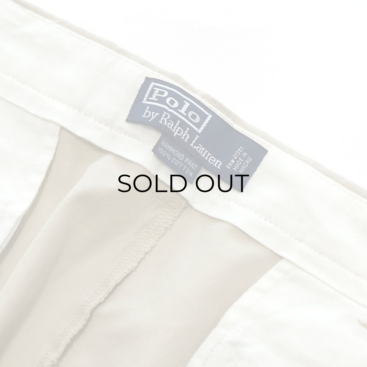 画像7: Polo by Ralph Lauren Lt.Oz. COTTON TWILL TUCK PANTS【W37 x L28 程度】 (7)