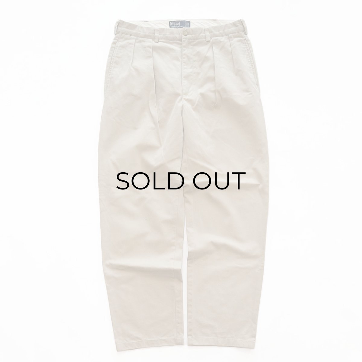 画像1: 90's Polo by Ralph Lauren "POLO CHINO" COTTON TWILL TUCK PANTS【W34 x L32 程度】 (1)