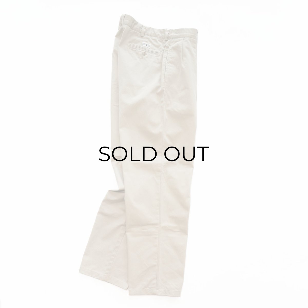 画像2: 90's Polo by Ralph Lauren "POLO CHINO" COTTON TWILL TUCK PANTS【W34 x L32 程度】 (2)
