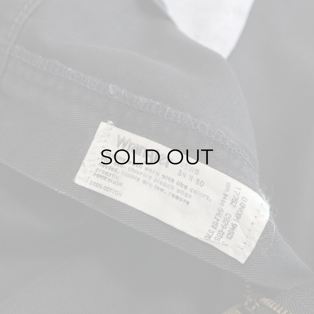 画像8: 〜90's Wrangler BLACK COTTON TWILL TUCK PANTS "MADE IN USA"【W35 x L30.5 程度】 (8)