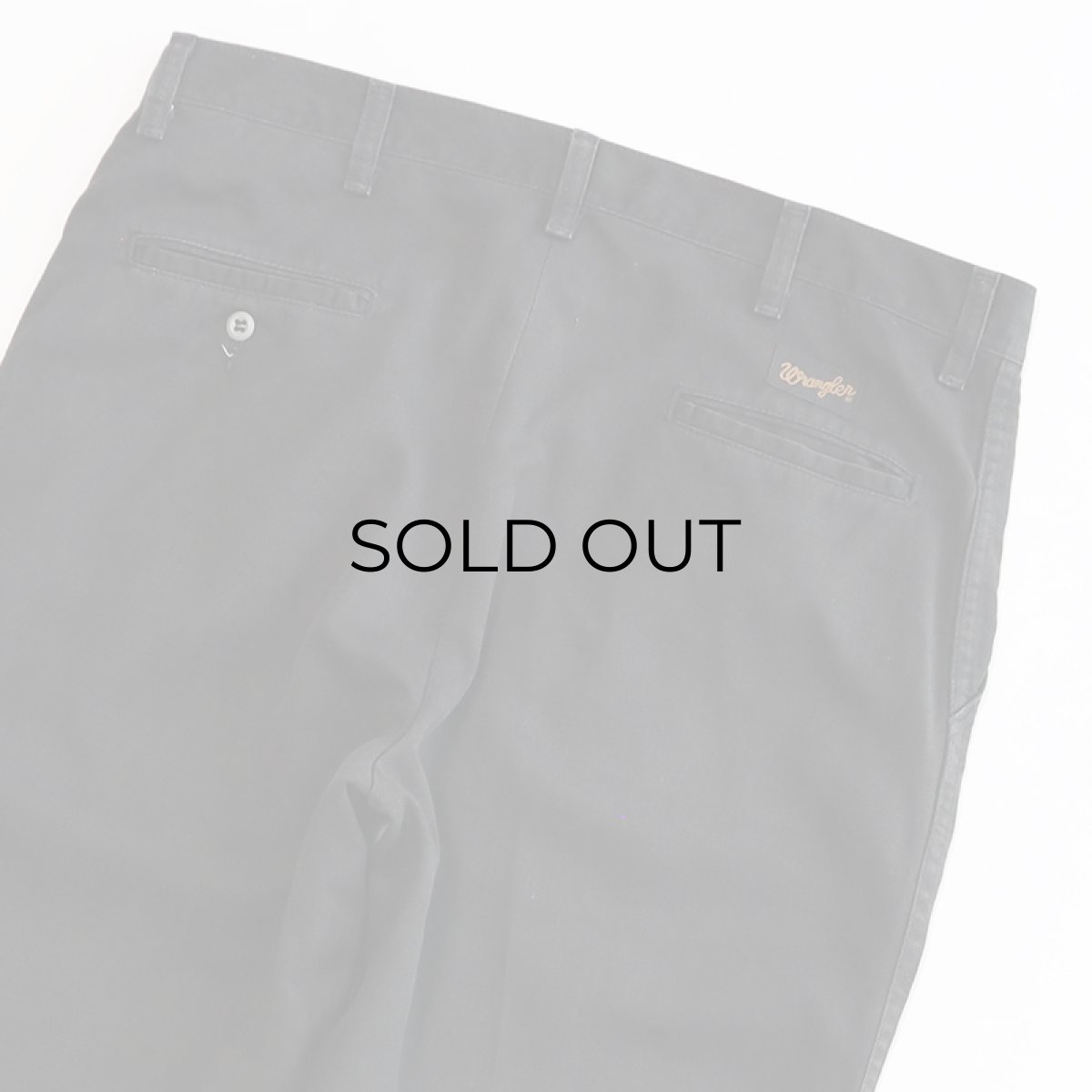 画像7: 〜90's Wrangler BLACK COTTON TWILL TUCK PANTS "MADE IN USA"【W35 x L30.5 程度】 (7)