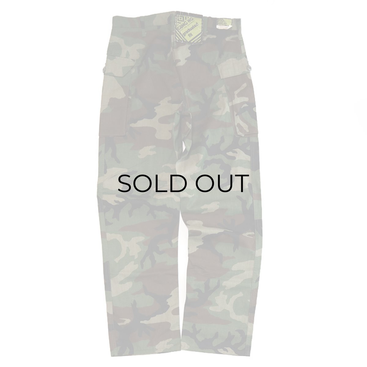 画像4: 〜80's GUNG HO COTTON NYLON WOODLAND CAMOUFLAGE M-43 style CARGO PANTS "DEADSTOCK"【W34 x L32 程度】 (4)