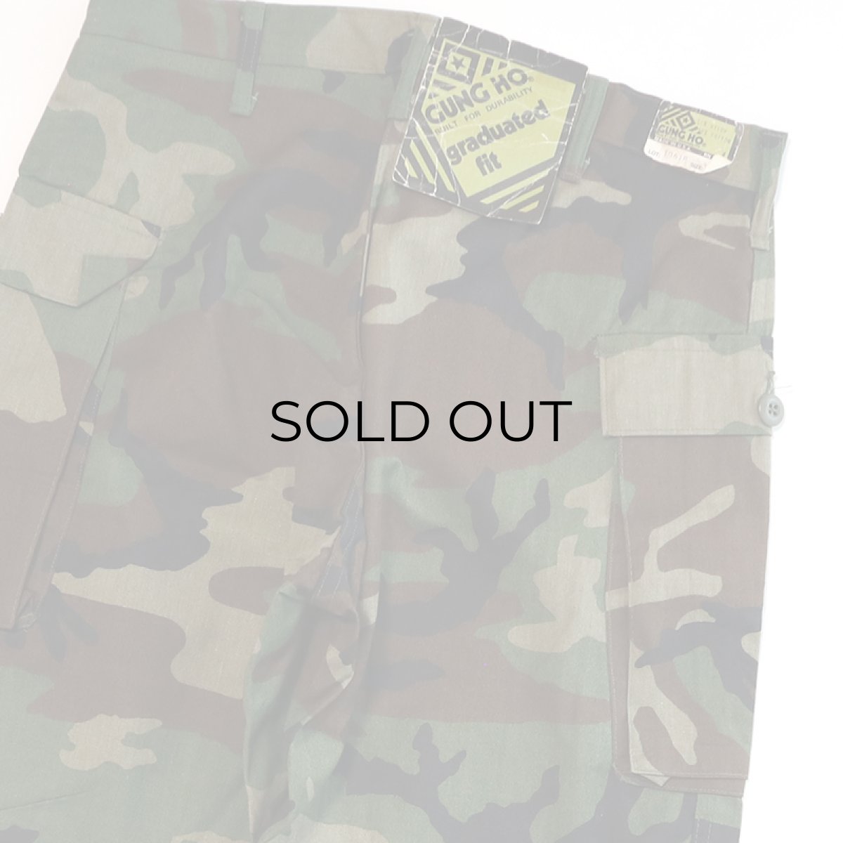 画像7: 〜80's GUNG HO COTTON NYLON WOODLAND CAMOUFLAGE M-43 style CARGO PANTS "DEADSTOCK"【W34 x L32 程度】 (7)