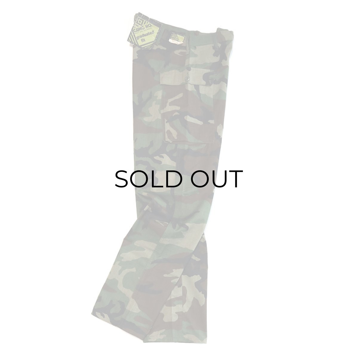 画像3: 〜80's GUNG HO COTTON NYLON WOODLAND CAMOUFLAGE M-43 style CARGO PANTS "DEADSTOCK"【W34 x L32 程度】 (3)
