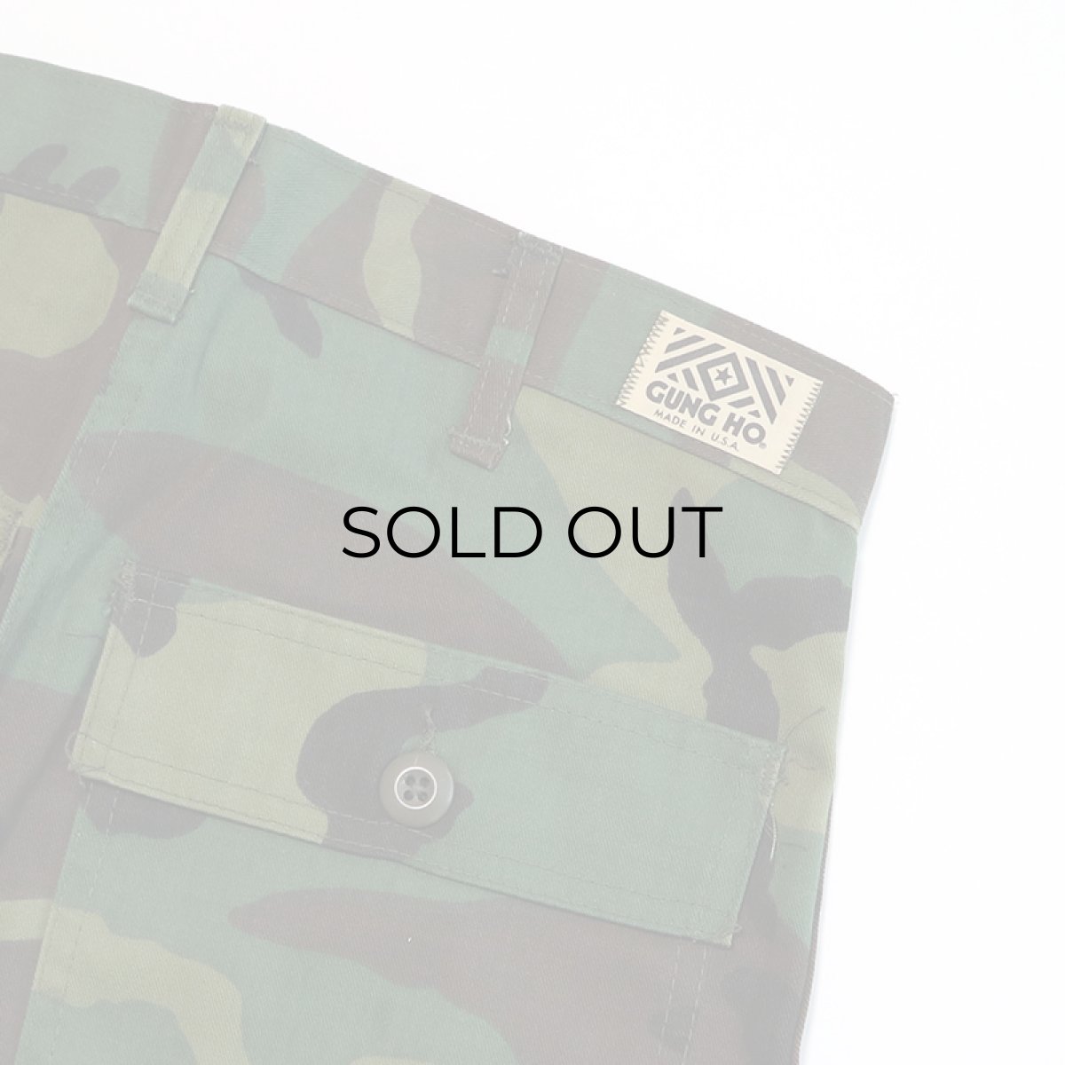 画像8: 〜80's GUNG HO COTTON NYLON WOODLAND CAMOUFLAGE BAKER style WORK PANTS "DEADSTOCK"【W32 x L34 程度】 (8)