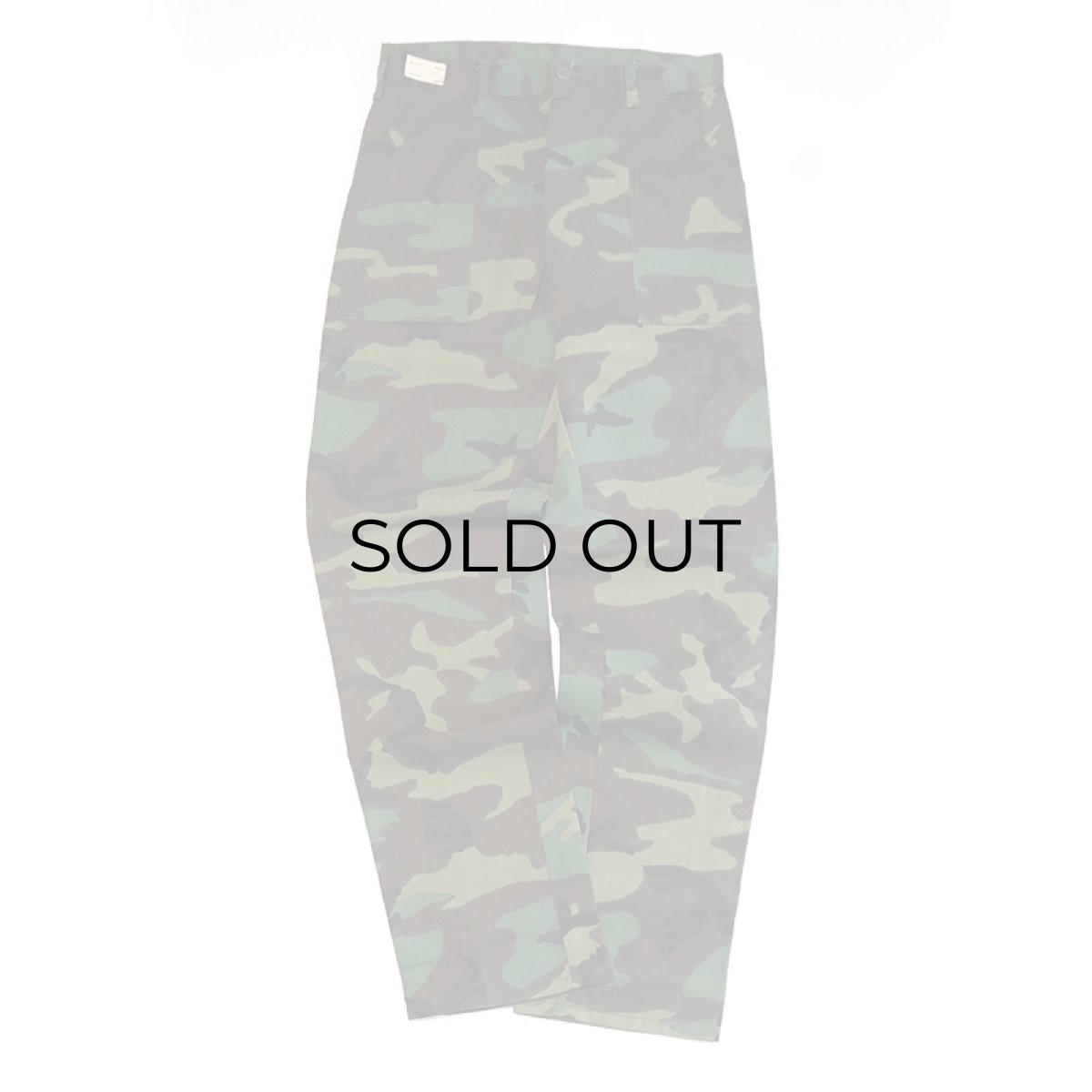画像2: 〜80's GUNG HO COTTON NYLON WOODLAND CAMOUFLAGE BAKER style WORK PANTS "DEADSTOCK"【W32 x L34 程度】 (2)