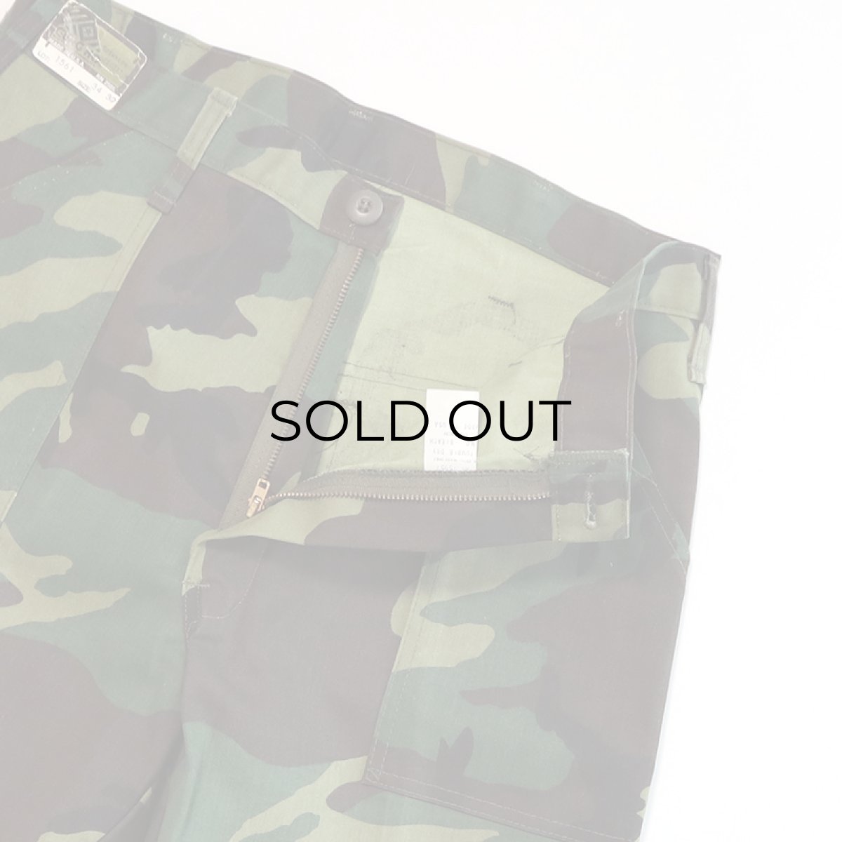 画像5: 〜80's GUNG HO COTTON NYLON WOODLAND CAMOUFLAGE BAKER style WORK PANTS "DEADSTOCK"【W34 x L30 程度】 (5)