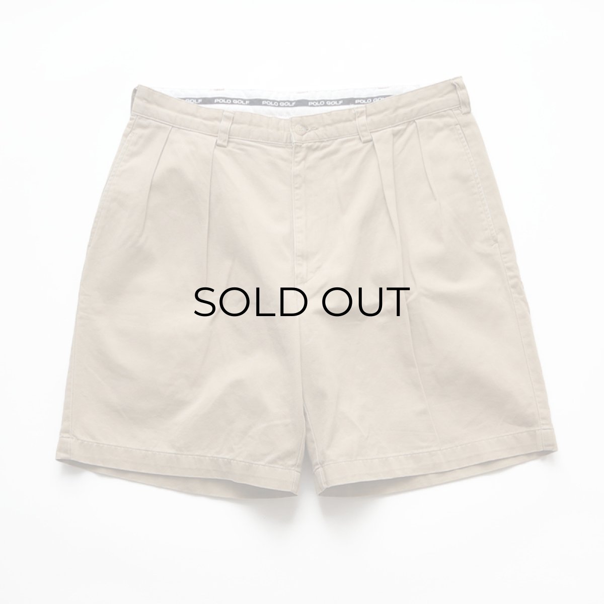 画像1: 90's POLO GOLF COTTON TWILL TUCK SHORTS 【W35 程度】 (1)