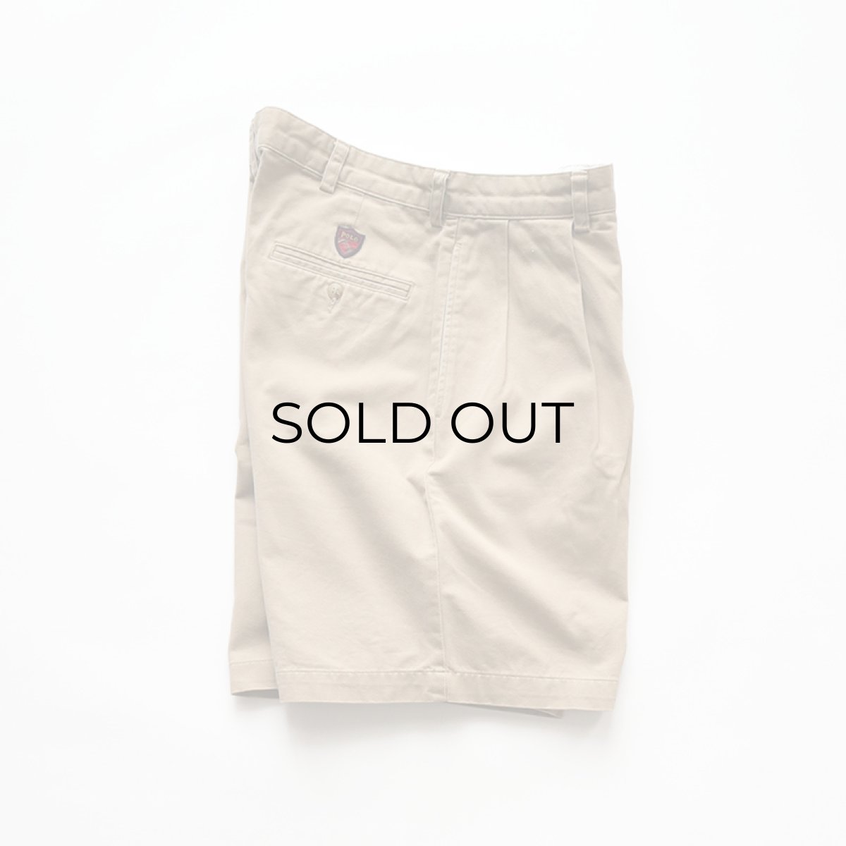 画像2: 90's POLO GOLF COTTON TWILL TUCK SHORTS 【W35 程度】 (2)