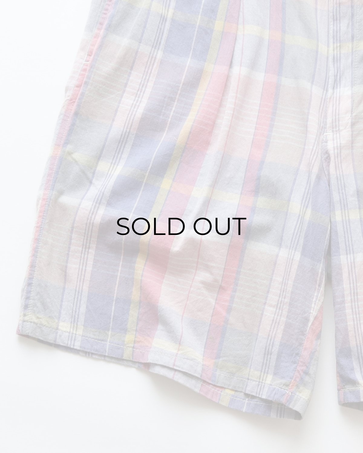 画像5: 〜90's Polo by Ralph Lauren COTTON MADRAS CHECK TUCK SHORTS "MADE IN USA" 【W36 程度】 (5)