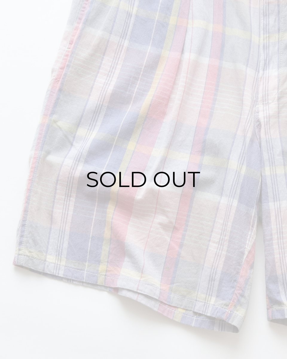 画像5: 〜90's Polo by Ralph Lauren COTTON MADRAS CHECK TUCK SHORTS "MADE IN USA" 【W36 程度】 (5)