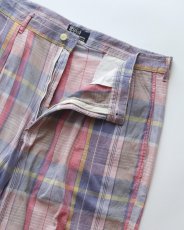 画像4: 〜90's Polo by Ralph Lauren COTTON MADRAS CHECK TUCK SHORTS "MADE IN USA" 【W36 程度】 (4)