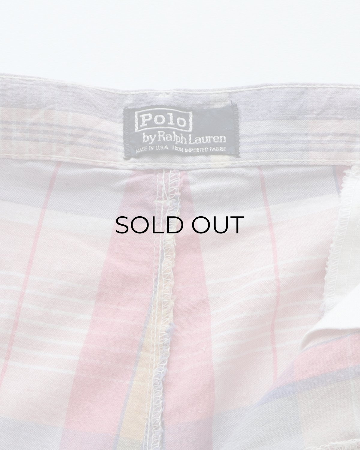 画像7: 〜90's Polo by Ralph Lauren COTTON MADRAS CHECK TUCK SHORTS "MADE IN USA" 【W36 程度】 (7)