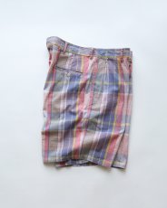 画像2: 〜90's Polo by Ralph Lauren COTTON MADRAS CHECK TUCK SHORTS "MADE IN USA" 【W36 程度】 (2)