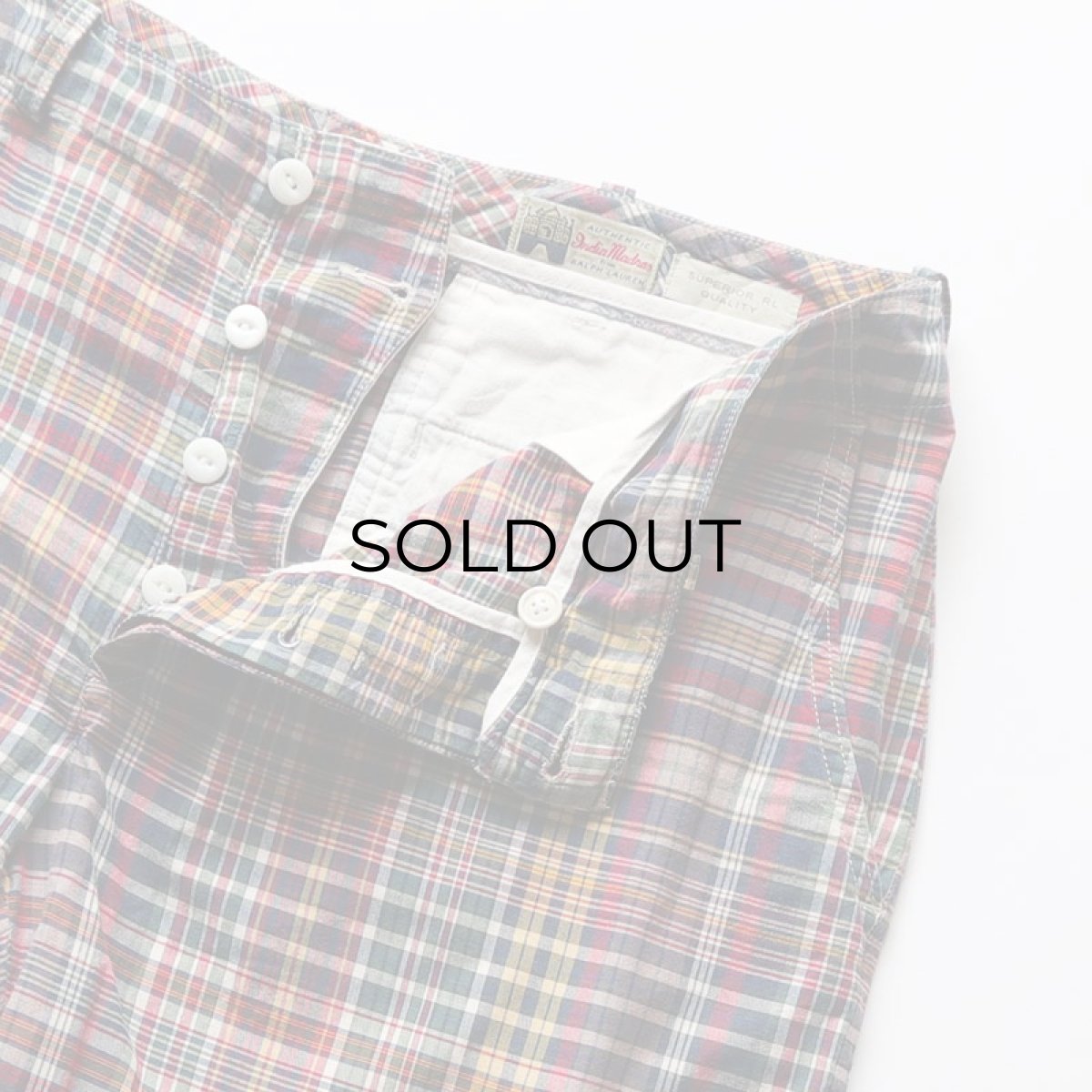 画像4: Polo by Ralph Lauren COTTON MADRAS CHECK NO TUCK SHORTS 【W37 程度】 (4)
