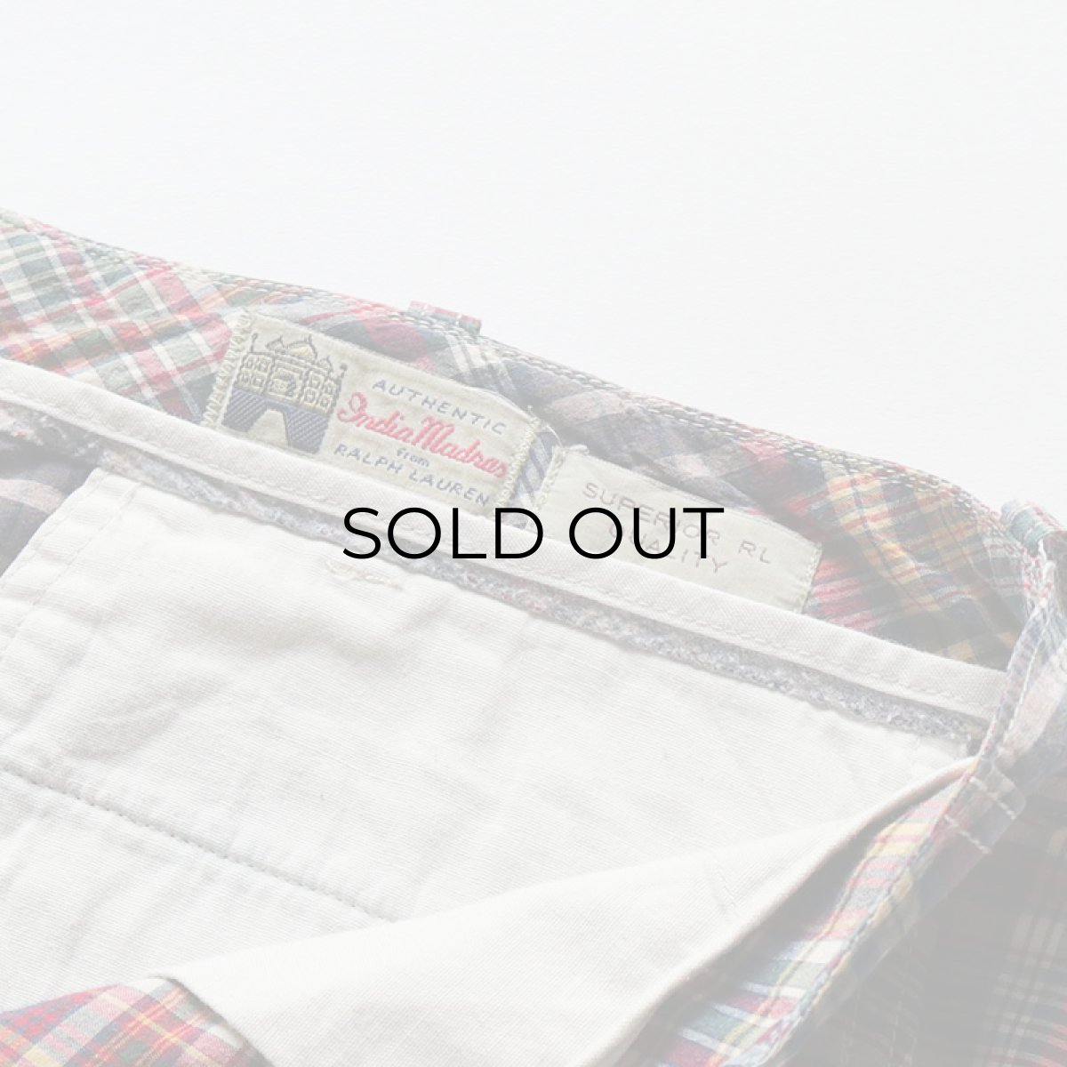画像8: Polo by Ralph Lauren COTTON MADRAS CHECK NO TUCK SHORTS 【W37 程度】 (8)